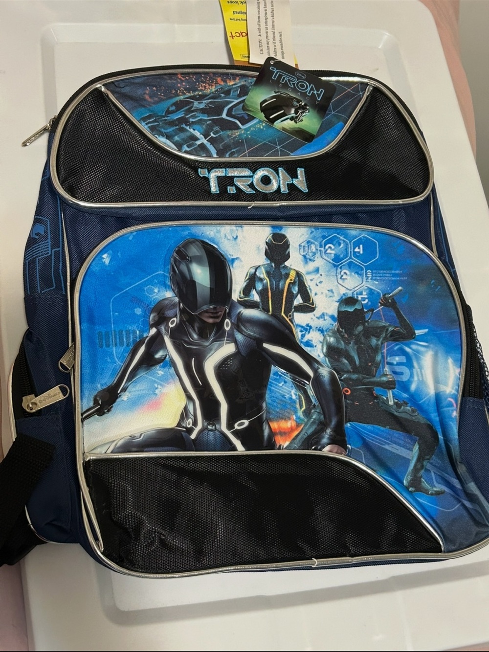 Disney TRON Men's Black and Blue Graphic Backpack